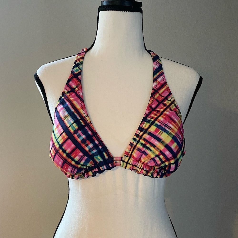 Multicolored, Reversible, Triangle Bikini-Top. Fits a Medium to Large. - Picture 2 of 4